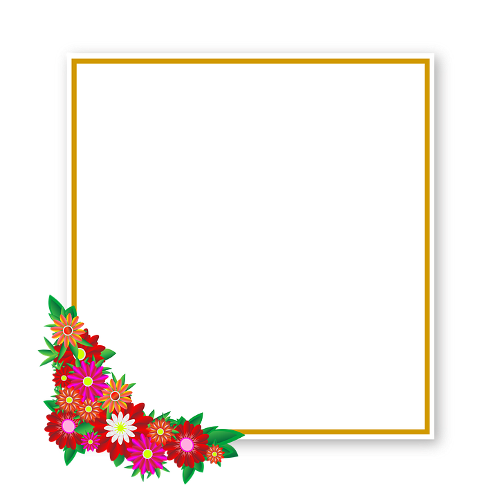 Blomster, Sticker, Ramme, Square, Element, Tidsplan - Rammer Med Blomster, Transparent background PNG HD thumbnail
