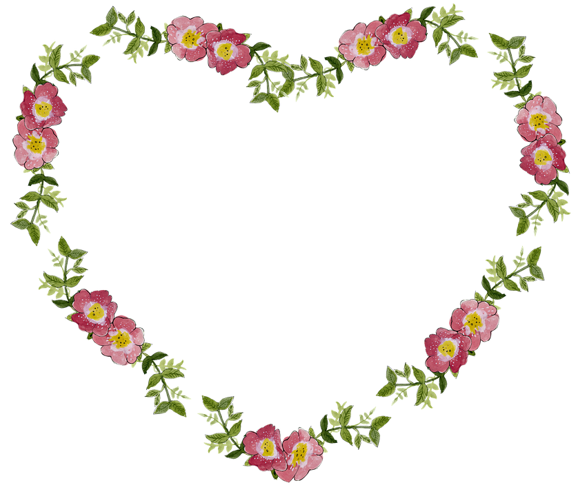 Blomstermotiver, Blomst, Ramme, Hjerte, Dekorative - Rammer Med Blomster, Transparent background PNG HD thumbnail