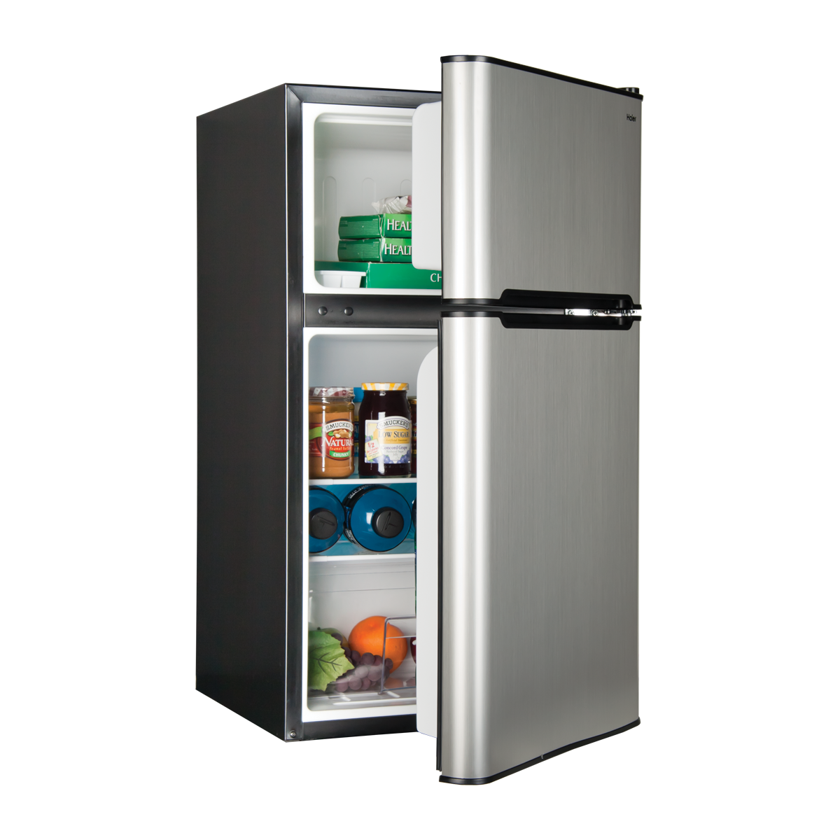 Haier Hnde03Vs  Efficiently Compact, 2 Door, 3.3 Cubic Foot Refrigerator - Refrigerator, Transparent background PNG HD thumbnail