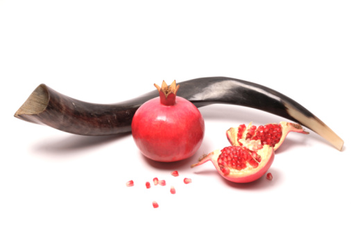 Shofar And Pomegranates - Rosh Hashanah, Transparent background PNG HD thumbnail