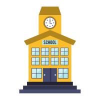 School Building Isolated Icon - School Building, Transparent background PNG HD thumbnail