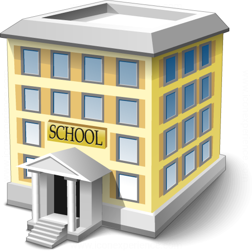 School Icon - School Building, Transparent background PNG HD thumbnail