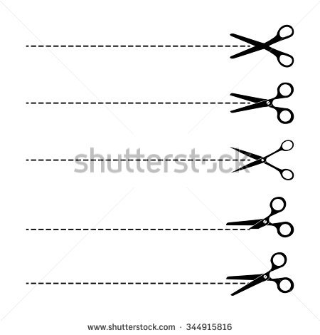 The Scissors Icon. Cut Here Symbol. Scissors And Dotted Line. Flat Vector Illustration - Scissors Cutting Dotted Line, Transparent background PNG HD thumbnail