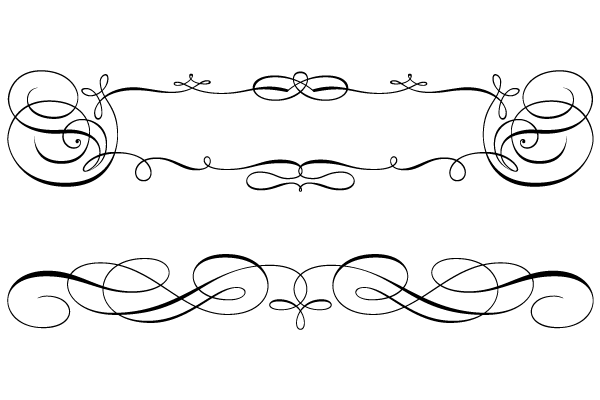 Calligraphic Swirly Scroll Frame And Border Vector - Scroll Border, Transparent background PNG HD thumbnail