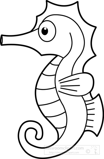 Png Sea Black And White - Sea Horse Black White Outline.jpg, Transparent background PNG HD thumbnail