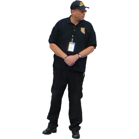 A Tall Security Guard With Mustache Standing With His Arms Folded In Front Of Him. - Security Guard, Transparent background PNG HD thumbnail
