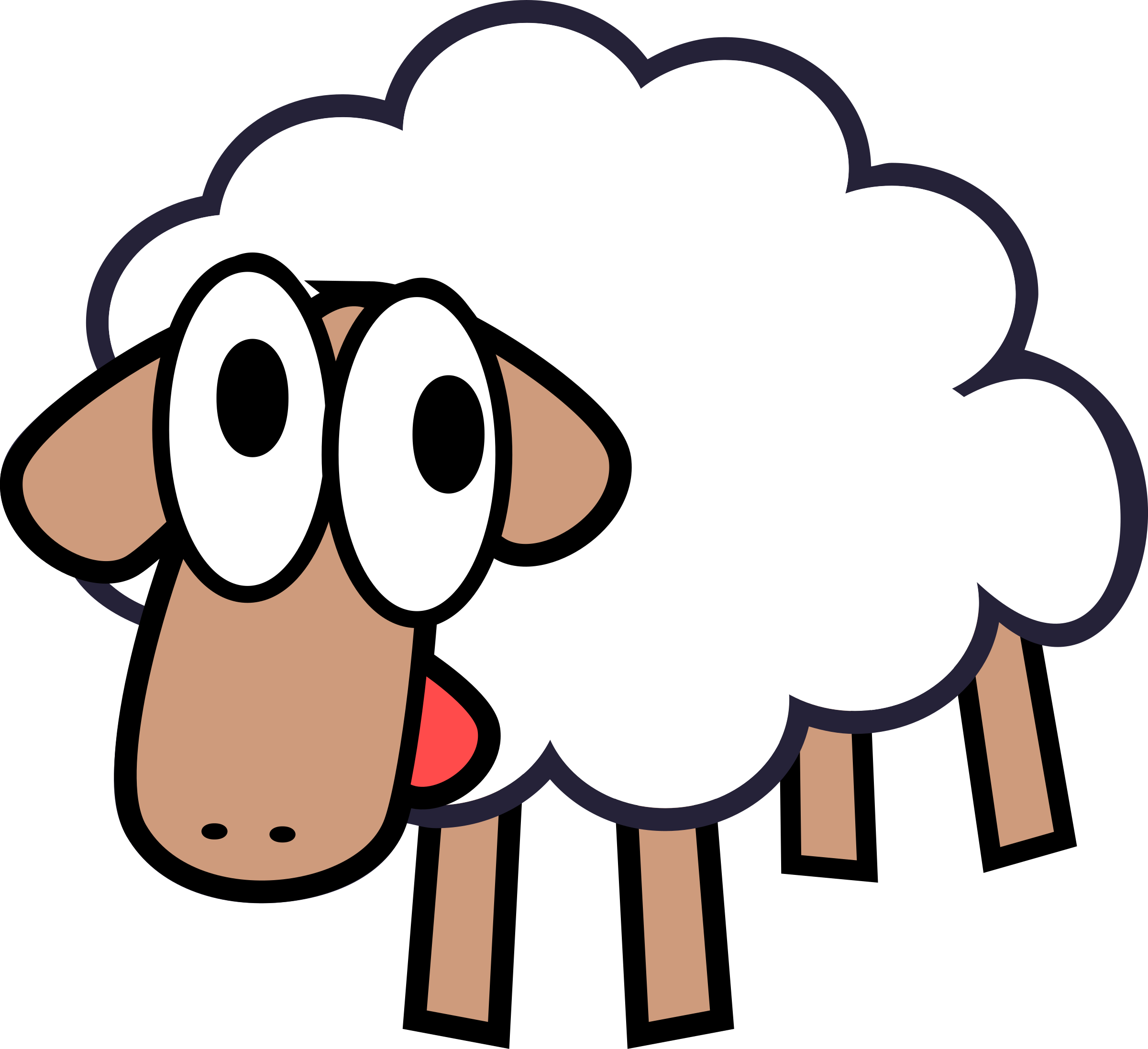 Big Image (Png) - Sheep Cartoon, Transparent background PNG HD thumbnail