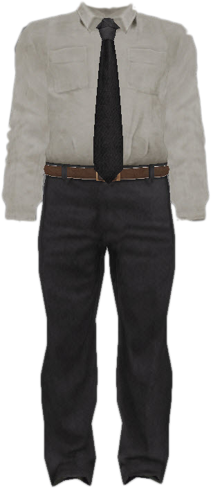 Dead Rising Suit With White Dress Shirt, Black Tie, And Grey Dress Pants.png - Shirt And Pants, Transparent background PNG HD thumbnail
