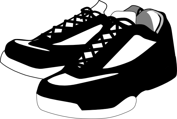 Tennis shoe clipart black and