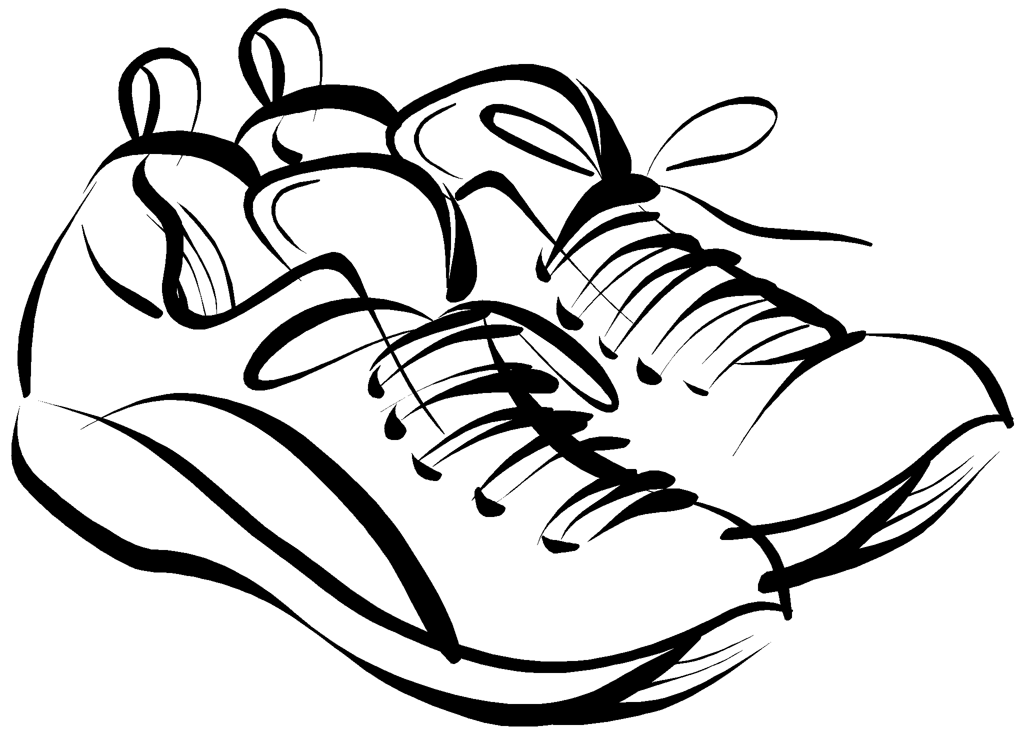 Pin Drawn Sneakers Black And White #1 - Shoes Black And White, Transparent background PNG HD thumbnail