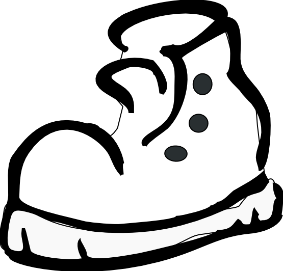 Running Shoes Clipart #1972328 - Shoes Black And White, Transparent background PNG HD thumbnail