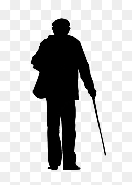 Lonely Old Man Back, Lonely Old Man Back, Silhouette Of The Elderly, Old. Png - Silhouette Man, Transparent background PNG HD thumbnail