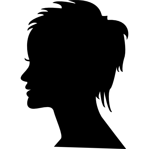 Png Silhouette Woman Head - Short Female Hair On Side View Woman Head Silhouette Free Icon, Transparent background PNG HD thumbnail