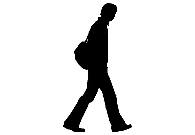 Man Walking Silhouette Clipart. Cartoon People Walking Clipart - Someone Walking, Transparent background PNG HD thumbnail