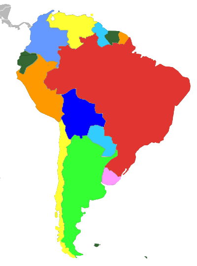 South America Region - South America, Transparent background PNG HD thumbnail