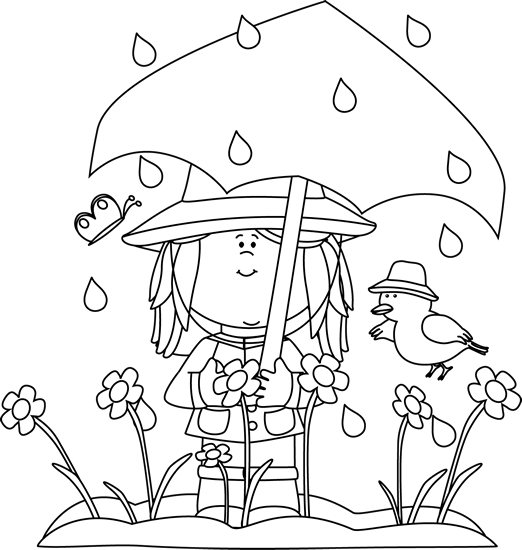 Black And White Spring Showers - Spring Black And White, Transparent background PNG HD thumbnail