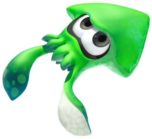 File:squid (Green)   Splatoon 2.png - Squid, Transparent background PNG HD thumbnail