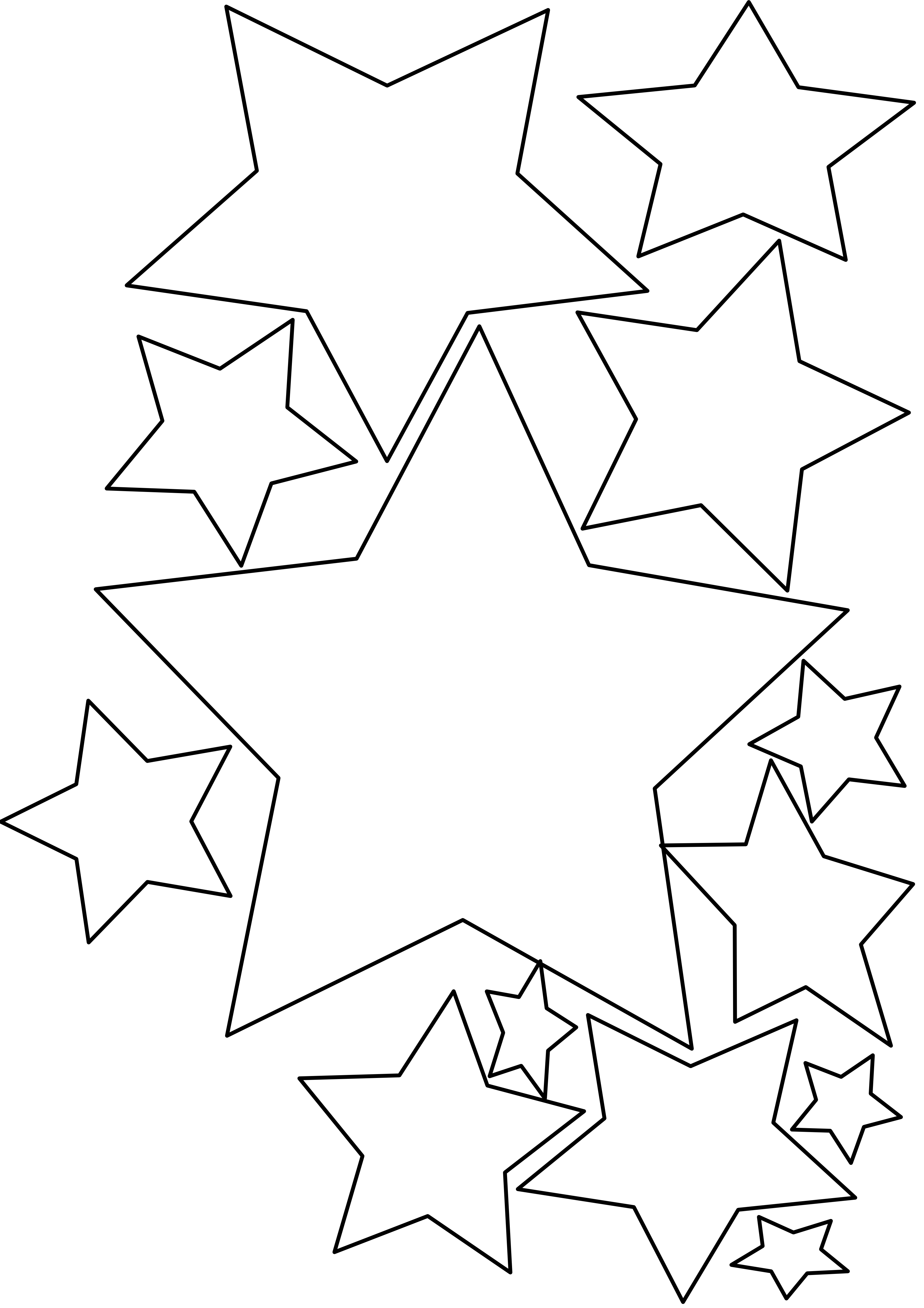 Black Stars Clipart - Star Black And White, Transparent background PNG HD thumbnail