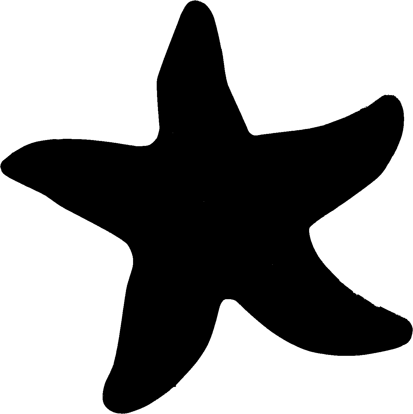 Sea Turtle Clipart Black And White - Starfish Black And White, Transparent background PNG HD thumbnail