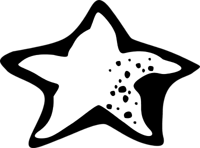 Starfish Black And White - Starfish Black And White, Transparent background PNG HD thumbnail