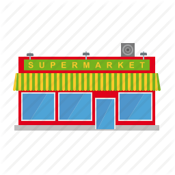 Awning, Building, Shop, Small Town, Store, Supermarket, Town Icon - Supermarket, Transparent background PNG HD thumbnail