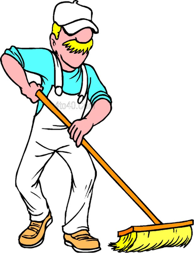 Sweeping person free icon