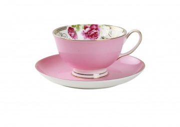 Buy Online Now Pink Teacup And Saucer   Spring Fling $ - Tea Cup And Saucer, Transparent background PNG HD thumbnail