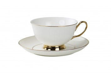 Buy Online Now Teacup And Saucer   White And Gold Sunday Best $ - Tea Cup And Saucer, Transparent background PNG HD thumbnail