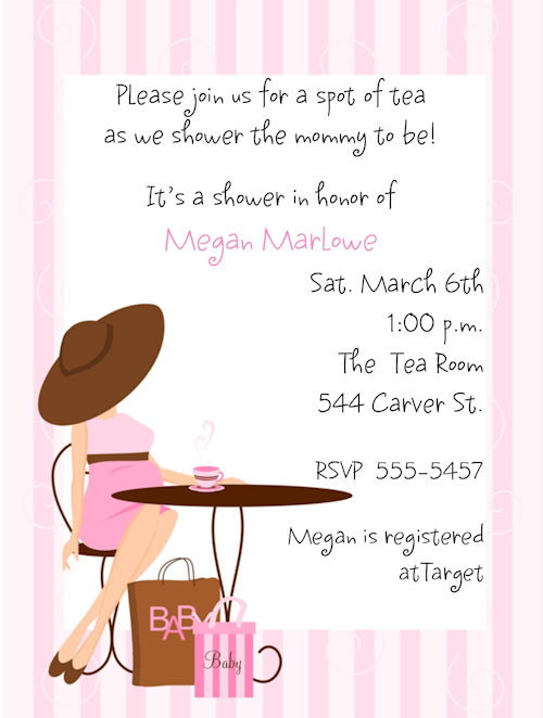 Baby Girl Tea Party Baby Shower Invitations - Tea Party Invitation, Transparent background PNG HD thumbnail