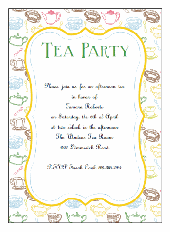 Printable Tea Party Invitations - Tea Party Invitation, Transparent background PNG HD thumbnail