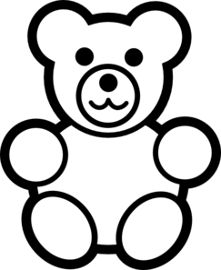 Circle Teddy Bear Black And White Clip Art - Teddy Bear Black And White, Transparent background PNG HD thumbnail