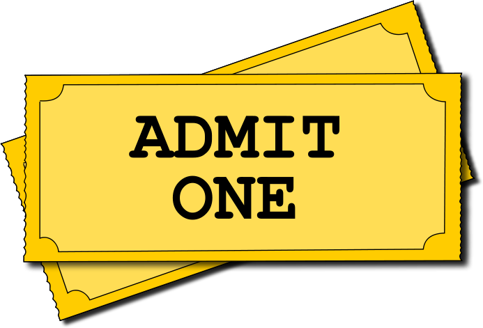 Admission Clipart: Admit One Ticket Template - Tickets Admit One, Transparent background PNG HD thumbnail