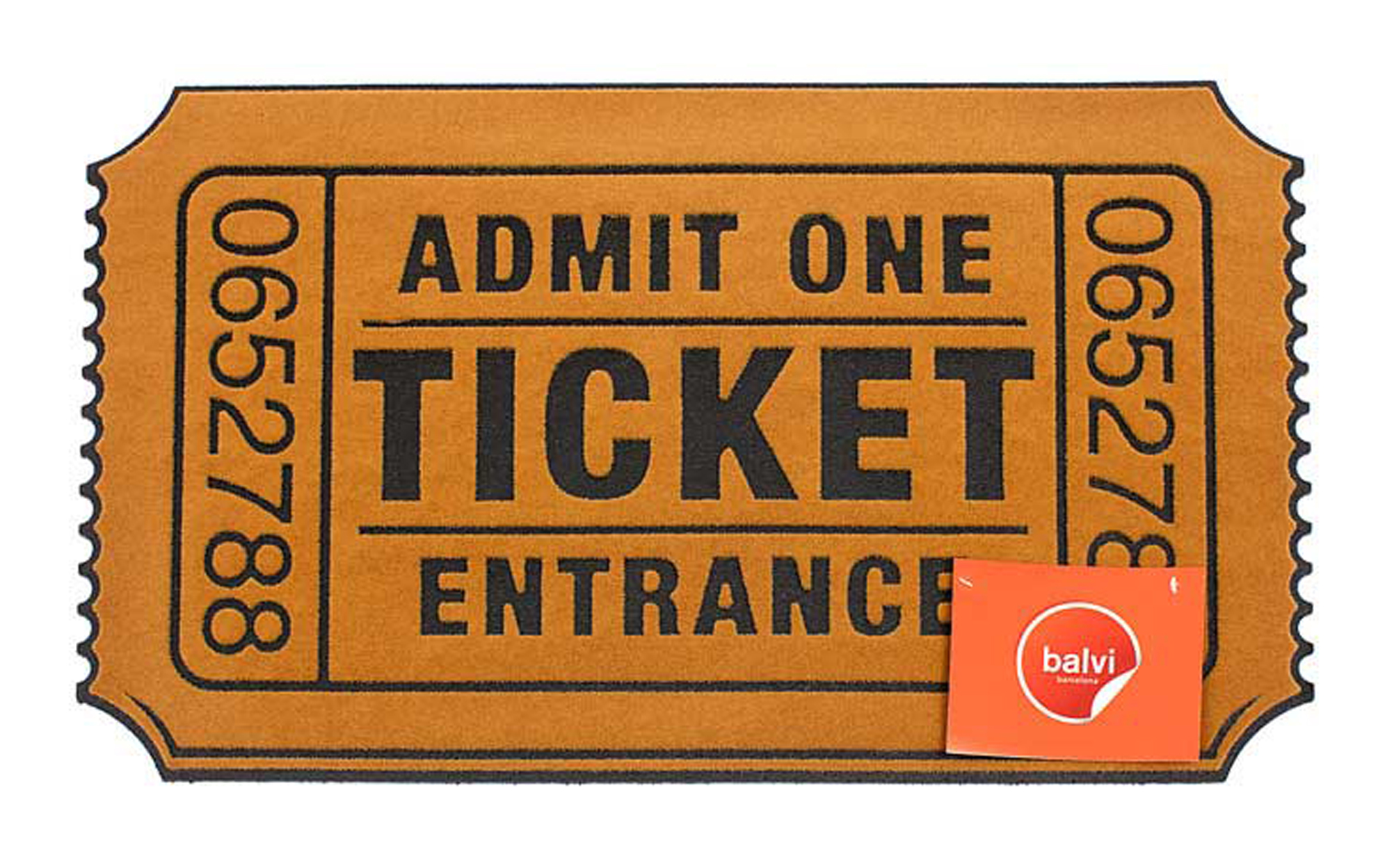 Admit One (Into Your House). Cinema Ticket Doormat - Tickets Admit One, Transparent background PNG HD thumbnail