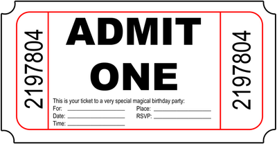Ticket Template   Clipart Library - Tickets Admit One, Transparent background PNG HD thumbnail