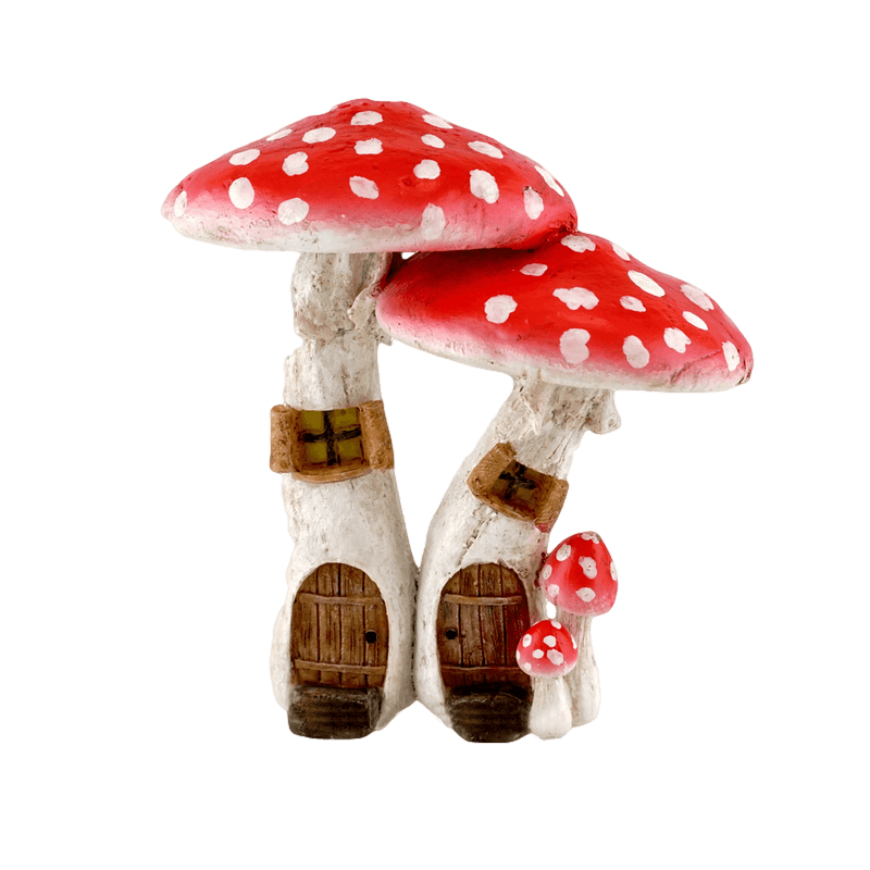 Double Toadstool Fairy House U2013 Red - Toadstool, Transparent background PNG HD thumbnail