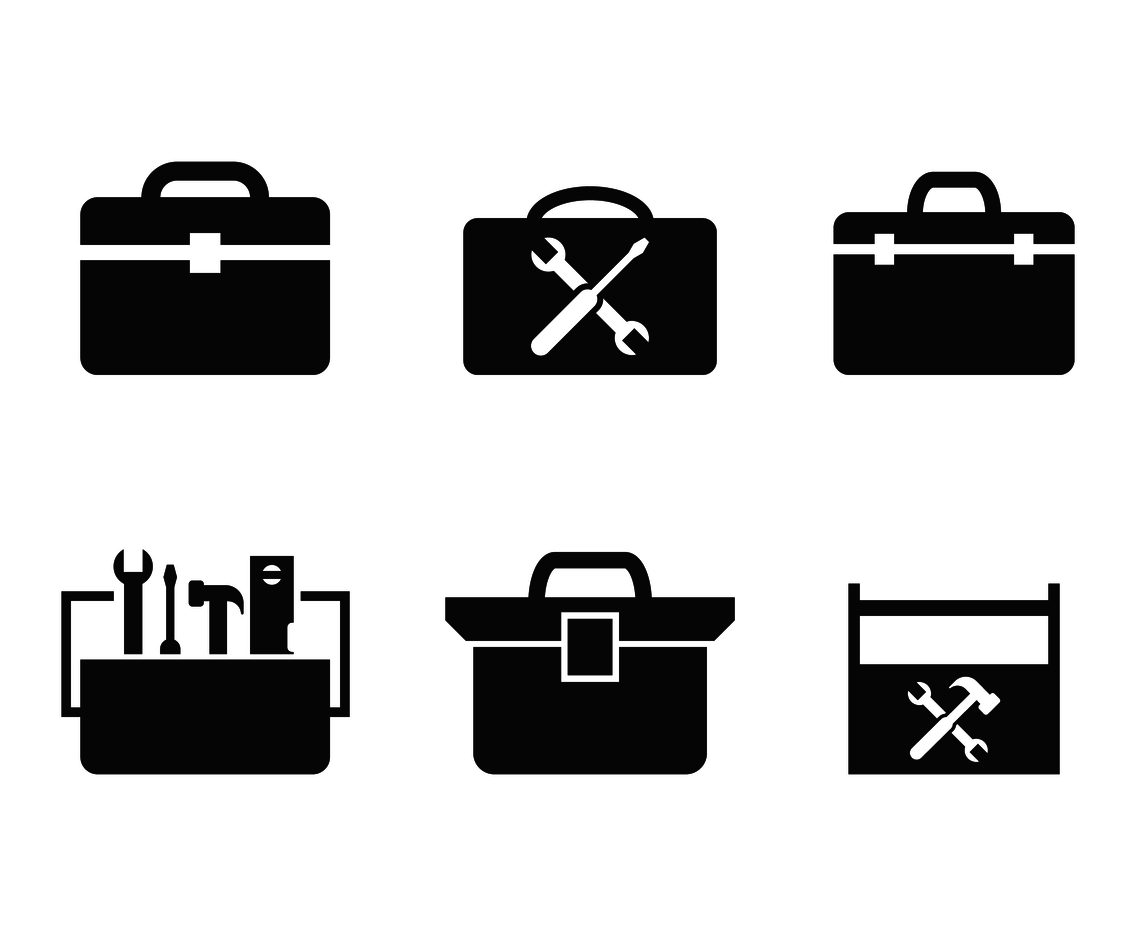 Toolbox Icon Vector - Toolbox Black And White, Transparent background PNG HD thumbnail