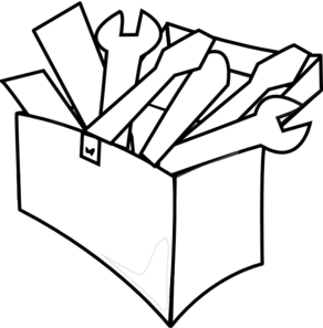 White Tool Box Clip Art - Toolbox Black And White, Transparent background PNG HD thumbnail