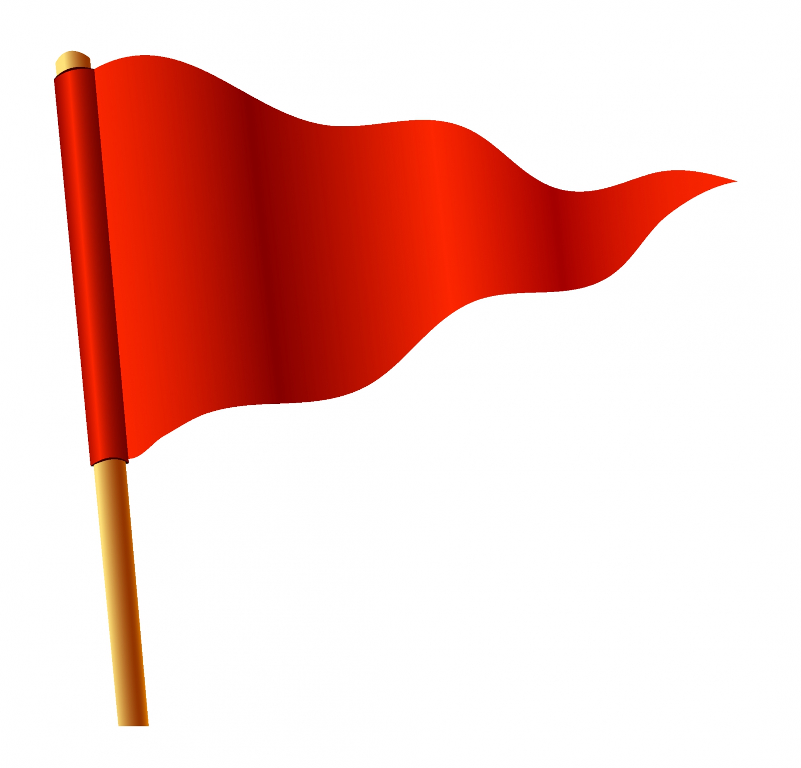 Waving Red Triangular Flag Free Vector - Triangle Flag, Transparent background PNG HD thumbnail