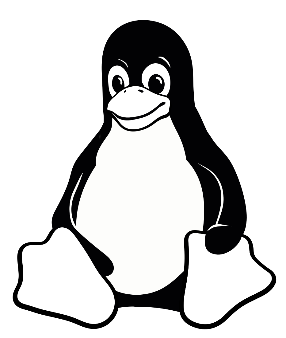 Tux Update: Black And White Vector Line Art - Tux, Transparent background PNG HD thumbnail
