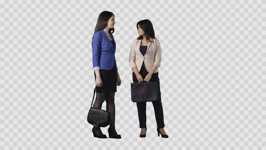 Two Young Women In Business Wear Clothes Are Talking. Clip With Transparent Background (Alpha Channel) Stock Footage Video 22476457 | Shutterstock - Two People Talking, Transparent background PNG HD thumbnail