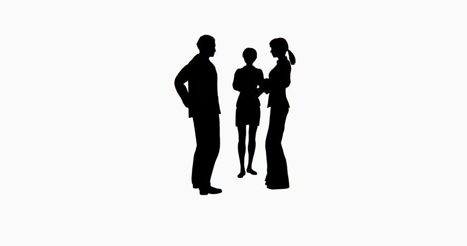 4K Business People Silhouette Talking. Cg_02758_4K   4K Stock Video Clip - Two Persons Talking, Transparent background PNG HD thumbnail