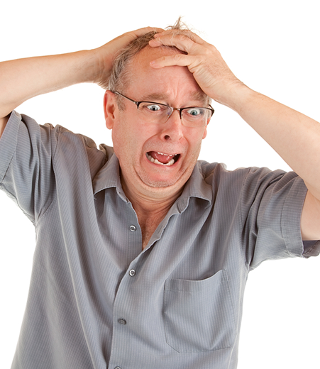 Upset Man With Hands On Head - Upset, Transparent background PNG HD thumbnail