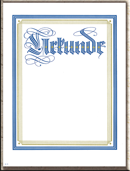 Urkunde Weiss Mit Gold Und Blau. Größe: A4 - Urkundenrahmen, Transparent background PNG HD thumbnail