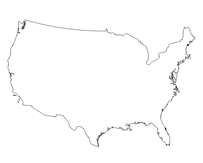 Pin United States Clipart Outline #5 - Usa Outline, Transparent background PNG HD thumbnail
