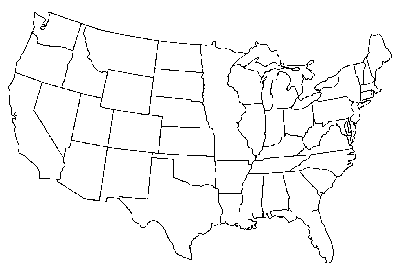 Us Map Usa Map Outline Dromhjb Top Clipart - Usa Outline, Transparent background PNG HD thumbnail