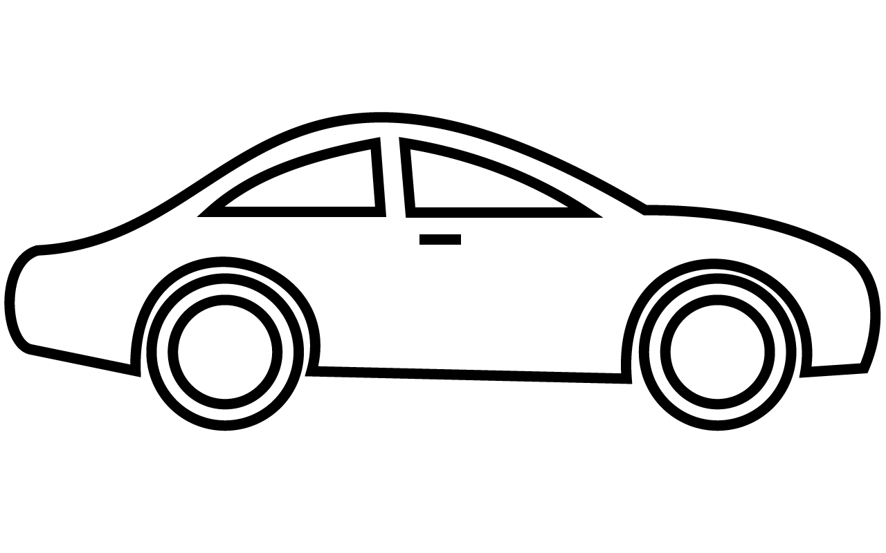 Car Clipart - Vehicles Black And White, Transparent background PNG HD thumbnail