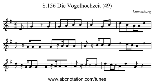 Die Vogelhochzeit (49), S.156   Staff Notation - Vogelhochzeit, Transparent background PNG HD thumbnail