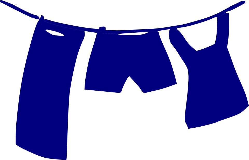 Clothes line with pegs Stock 