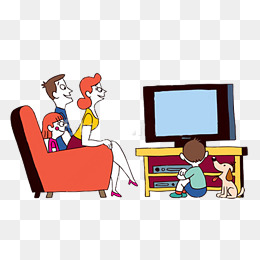 Cartoon Family Watching Tv Png, Cartoon, Family Watching Tv, Png Png Image - Watching Tv, Transparent background PNG HD thumbnail