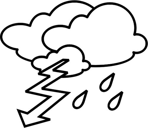 Black partly cloudy day icon